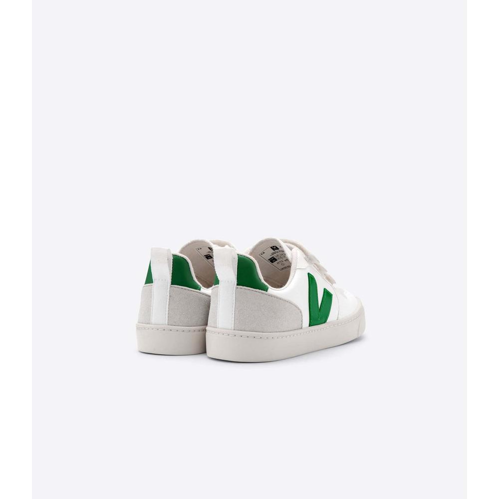 Veja V-10 CWL Cipő Gyerek White/Green | HU 775KOR